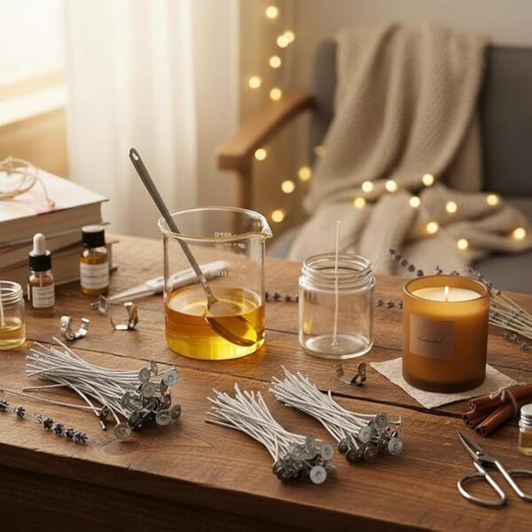 Set of 100 15cm Braided Candle Wick. Smokeless, Clean Burning Replacement Wicks for DIY Candle Making, Soy, Beeswax & Paraffin Candles. Strong Flame, Even Burn - Image 3