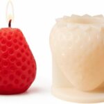 3D Strawberry Silicone Mold for Candle and Soap Making, 40g Capacity, 3x4cm, Reusable and Non-stick Mold.
