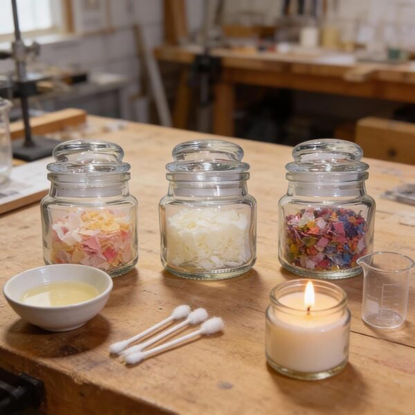 Clear Glass Storage Jars with Lids, Heat Resistant Candle Making Containers, Decorative Spice Herb Holders, 8x5 cm, 100g. - Image 3