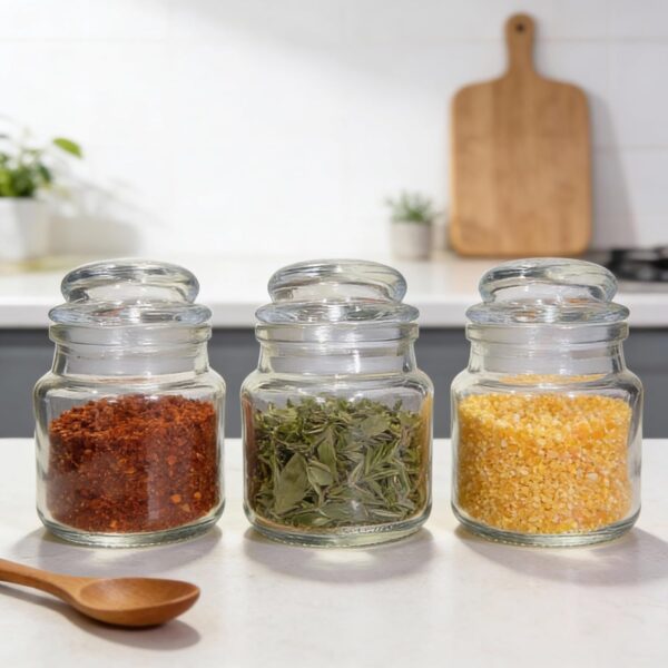 Clear Glass Storage Jars with Lids, Heat Resistant Candle Making Containers, Decorative Spice Herb Holders, 8x5 cm, 100g. - Image 2