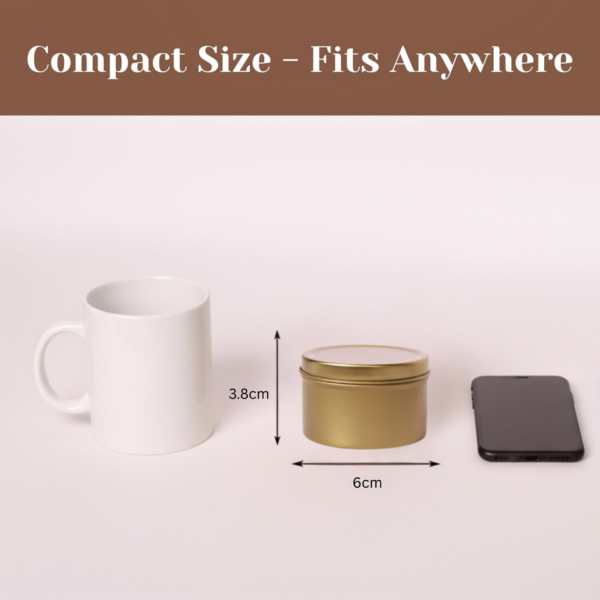 Gold Round Metal Storage Tin with Lid 50g , 3.8*6cm - Image 2