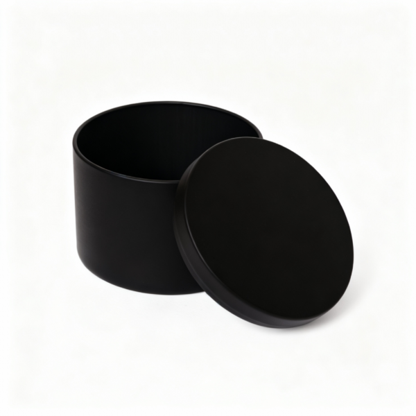 Black Round Metal Storage Tin with Lid, 100g 8*6cm,100g