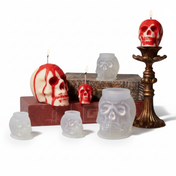 3 Skull Head Silicone Mold, for Candle and Soap Making Mold. - Image 3