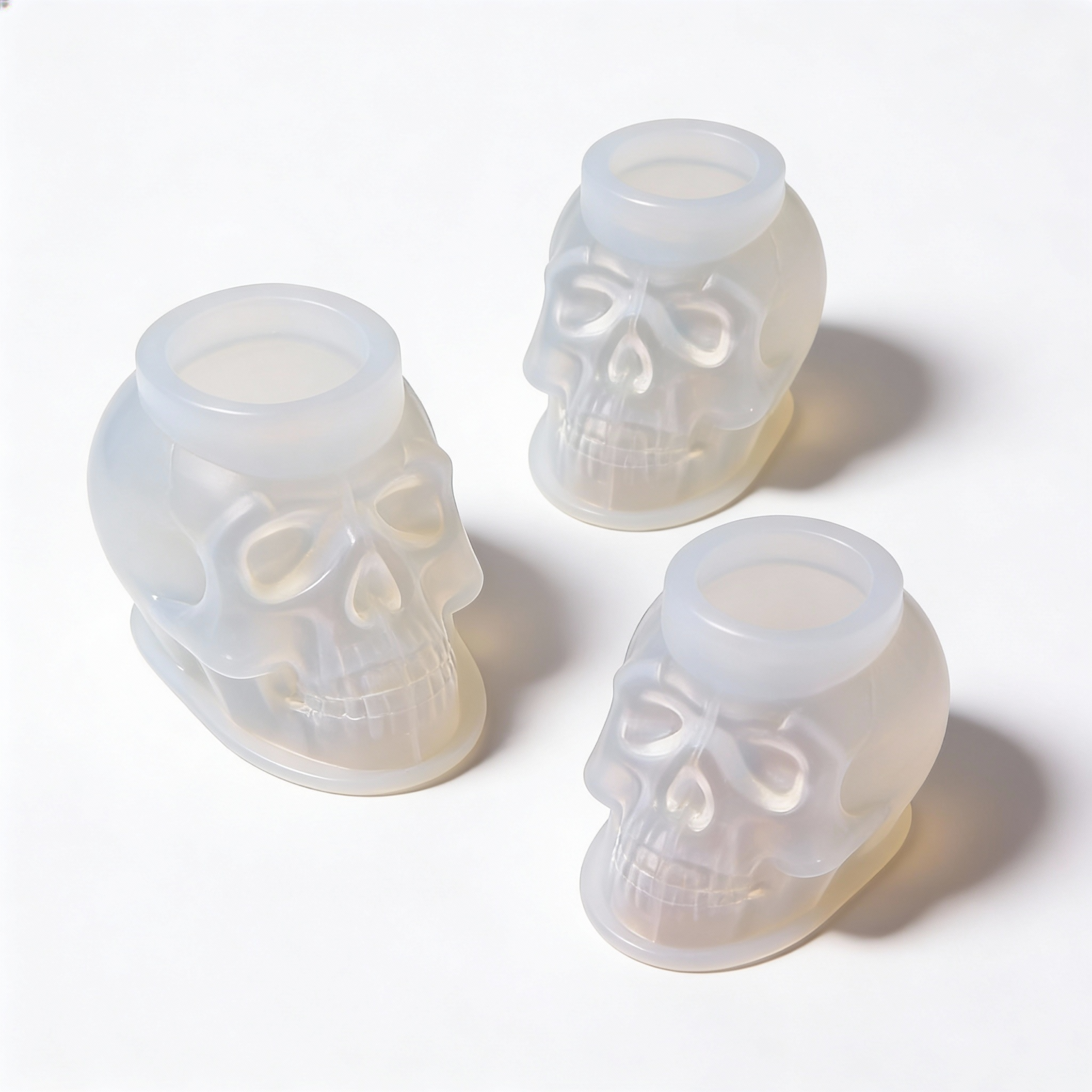 80-2-scaled-1.png 3 Skull Head Silicone Mold, for Candle and Soap Making Mold. - Image 1