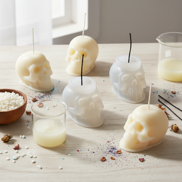 3 Skull Head Silicone Mold, for Candle and Soap Making Mold. - Image 2