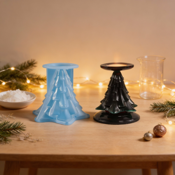 3D Silicone Christmas Tree Mold, for Candle and Soap Making - Image 3