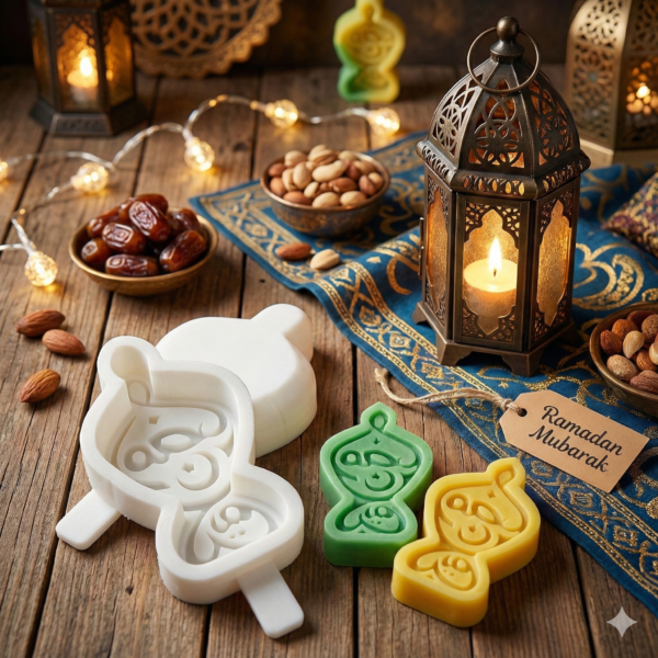 Fanoos Ramadan Silicone Mold for Candle & Soap Making – 9 × 5 cm Reusable Flexible Mold, 78g Wax Capacity – DIY Handmade Candle, Soap & Resin Craft Mold - Image 2
