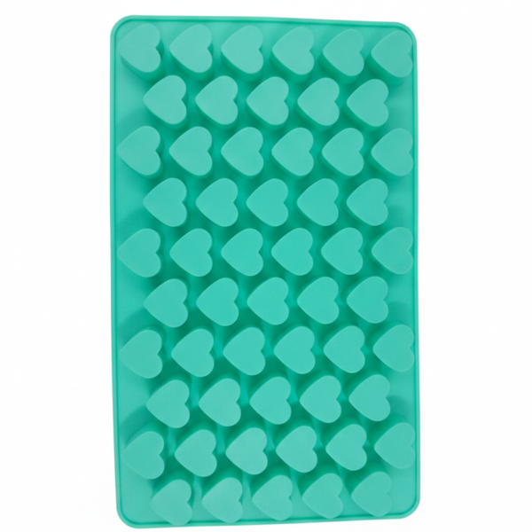 55-Cavity Mini Heart Silicone Mold for Candle & Soap Making - Flexible, Non-Stick Heat-Resistant Tray for DIY Homemade Crafts