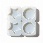 4-Cavity Silicone Mold for Candles and Soap. 2 Star & 2 Circles DIY Mold