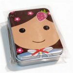 Silver Metal Tinplate Storage Container with Girl Illustration Lid – 100g Decorative Tin for Candles, Accessories & Beads