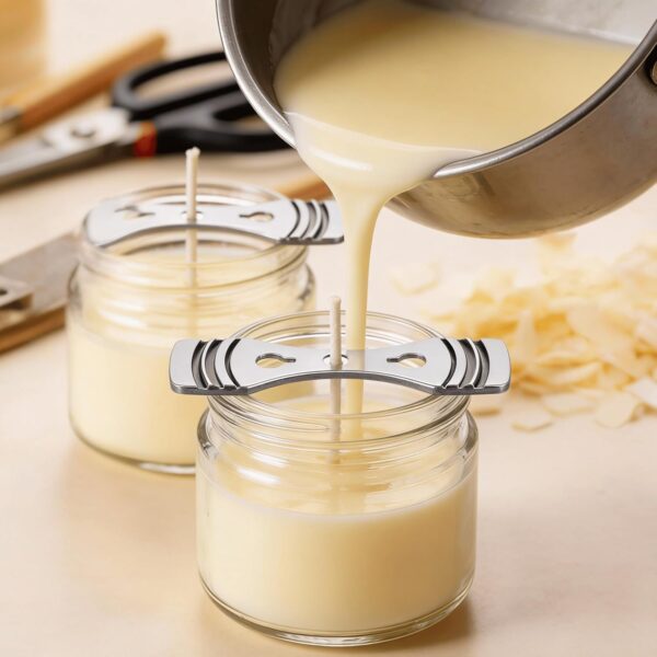 Metal Wick Centering Clips Set of 10. Candle Wick Holders for Candle Making, Stainless Steel Wick Center Tool for Jars & Containers, Reusable Wick Fixing Bars - Image 2