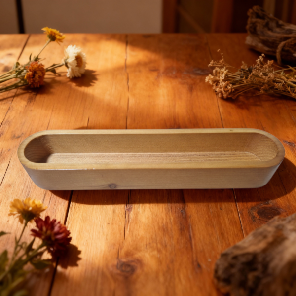 Rustic Wooden Bowl, Functional Decor for Home & Candle Accessories - Image 2