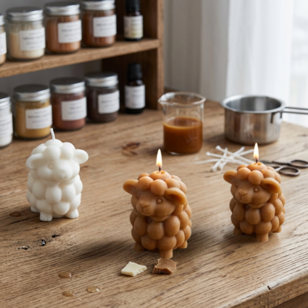 3D Bubbly Sheep Silicone Mold for Candle Making. Cute Cloud Lamb Soap Mold. Textured Animal Shape for DIY Beeswax, Soy Wax & Melt and Pour Soap. Durable & Flexible - Image 2