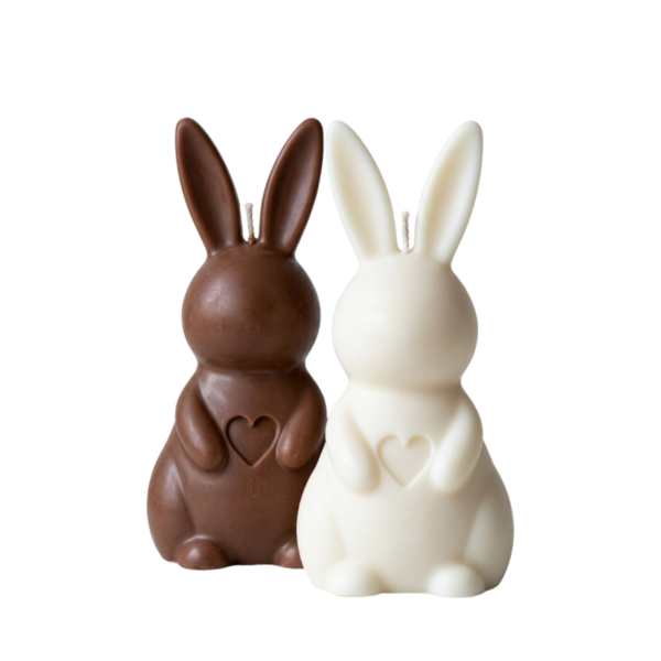 3D Heart Bunny Silicone Mold for Candle, and Soap Making. Cute Rabbit with Heart Shape Soap Mold. Durable & Flexible Animal Craft Mold for DIY Beeswax, Soy Wax & Handmade Soap - Spring Day Decor