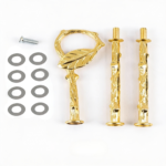 Decorative Curtain Rod Bracket. Gold Wall-Mounted Curtain Support Holder with Screws