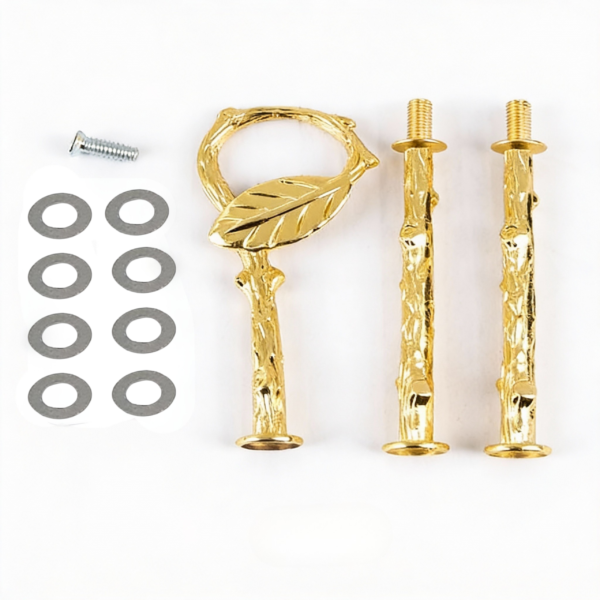 Decorative Curtain Rod Bracket. Gold Wall-Mounted Curtain Support Holder with Screws