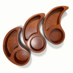 Handcrafted Natural Wooden Serving Bowls, Set of 3 Organic Tree-Trunk Design