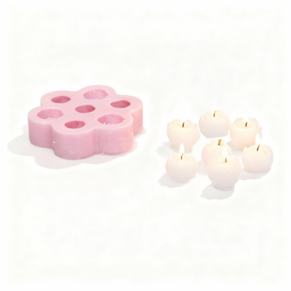 7-Piece Flower Silicone Mold for Candles, and Soap making