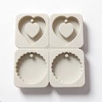 4-Cavity Silicone Mold for Candles and Soap Making.  2 Hearts & 2 Circles DIY Mold