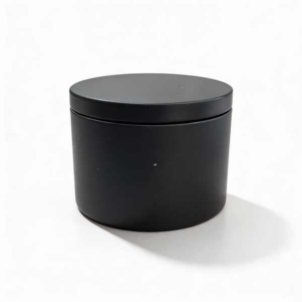 Black Tinplate Metal Storage Tin.180g Capacity Organizer for Candles, Beads & Accessories