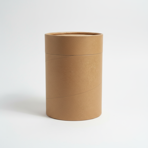 Kraft Paper Cylindrical Storage Box with Lid. 15.5 × 12 cm Durable Organizer for Gifts, Accessories & Storage
