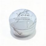 White Marble Metal Storage Tin – Durable, Lightweight Tinplate Container with “Love” Text – For Accessories, Beads & Candles – Decorative Organizer (75g)