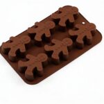 Gingerbread Man Silicone Mold – 6-Piece Set for Candle and Soap Making – Flexible, Reusable, DIY Baking & Craft Mold – Perfect for Holiday Decorations and Gifts