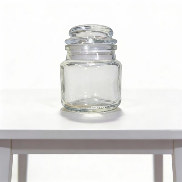 Clear Glass Storage Jars with Lids, Heat Resistant Candle Making Containers, Decorative Spice Herb Holders, 8x5 cm, 100g.