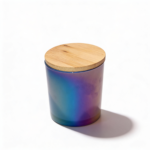 Blue Candle Storage Container with Wooden Lid – 250g Capacity Candle Jar – Decorative Home Storage for Scented Candles, Wax & Accessories