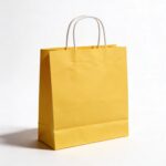 Yellow Cardboard Packing Bag 26×24 cm. Eco-Friendly Kraft Paper Packaging Bag for Gifts, and Shipping.