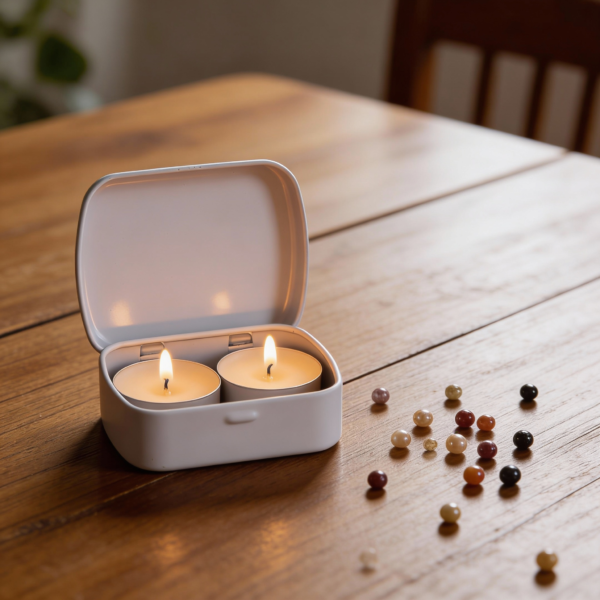 White Tinplate Storage Jar 1.7×6 cm – Small Metal Container for Candles, Accessories & Beads - Image 3