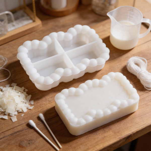 Rectangular Bubble Silicone Mold. Bubble Coaster Mold for Candle & Soap Making DIY Crafts - Image 2