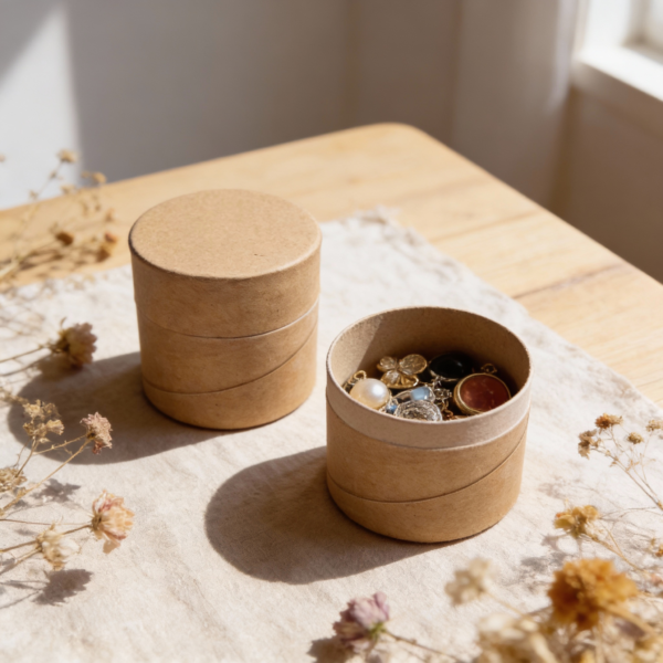Kraft Paper Cylindrical Storage Box – 8 × 10 cm Durable Organizer for Gifts, Accessories & Storage - Image 2
