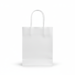 White Paper Gift Bag with Handles – 17 × 15 cm Small Tote for Gifts, Party Favors & Accessories