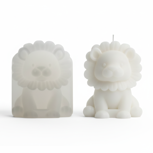 Cartoon Lion Silicone Mold for Candle & Soap Making. Flexible DIY Mold for Handmade Lion. Shaped Candles and Soaps