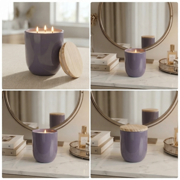 ⁦Gray Decorative Metal Storage Jar with Lid – 7 × 8 cm – Ideal for Candle Making & Spices – Gift Ready⁩ - الصورة ⁦3⁩