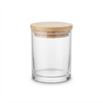 Clear Glass Storage Jars with Lids, 100g Heat Resistant Candle Making Containers, Decorative Spice Herb Wax Holders, 6×8 cm.