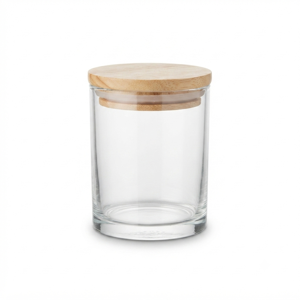 Gemini_Generated_Image_2w83kj2w83kj2w83 Clear Glass Storage Jars with Lids, 100g Heat Resistant Candle Making Containers, Decorative Spice Herb Wax Holders, 6×8 cm. - Image 1