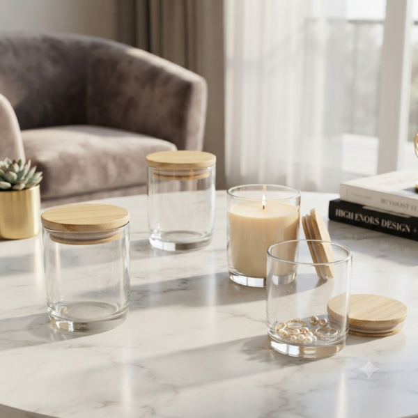 Clear Glass Storage Jars with Lids, 100g Heat Resistant Candle Making Containers, Decorative Spice Herb Wax Holders, 6×8 cm. - Image 2
