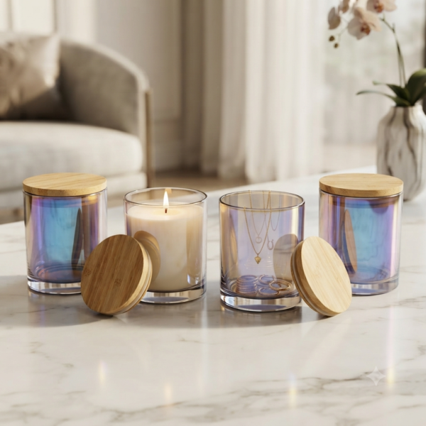 Clear Glass Storage Jars with Lids, 150g Heat Resistant Candle Making Containers, Decorative Spice Herb Wax Holders, 7×8 cm. - Image 2