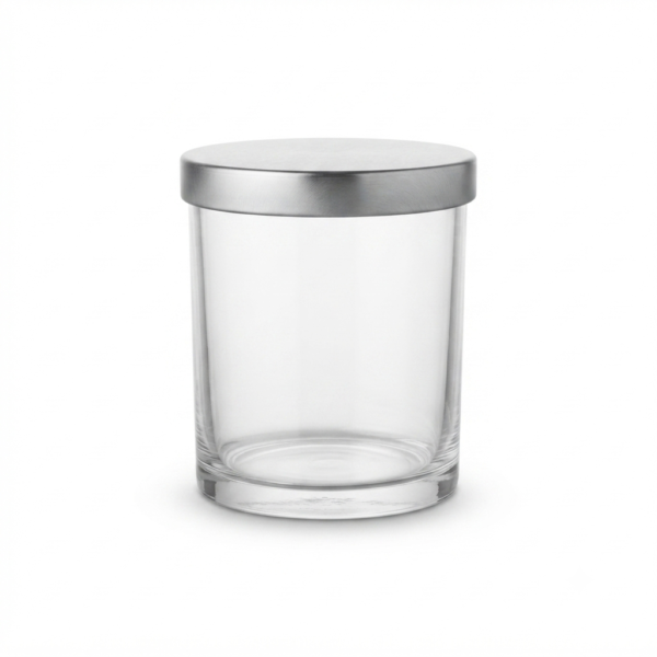 Clear Glass Storage Jars with Lids, 150g Heat Resistant Candle Making Containers, Decorative Spice Herb Wax Holders, 7×8 cm.
